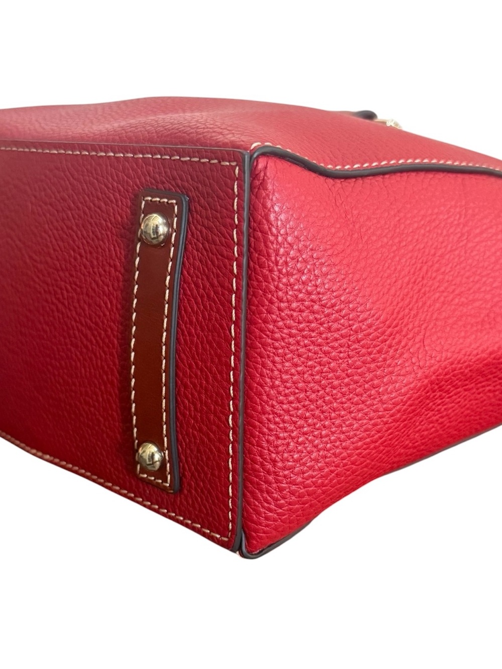 Dooney & Bourke Bridle Red Coral Leather Shoulder Bucket Bag! EUC!! - Picture 6 of 15